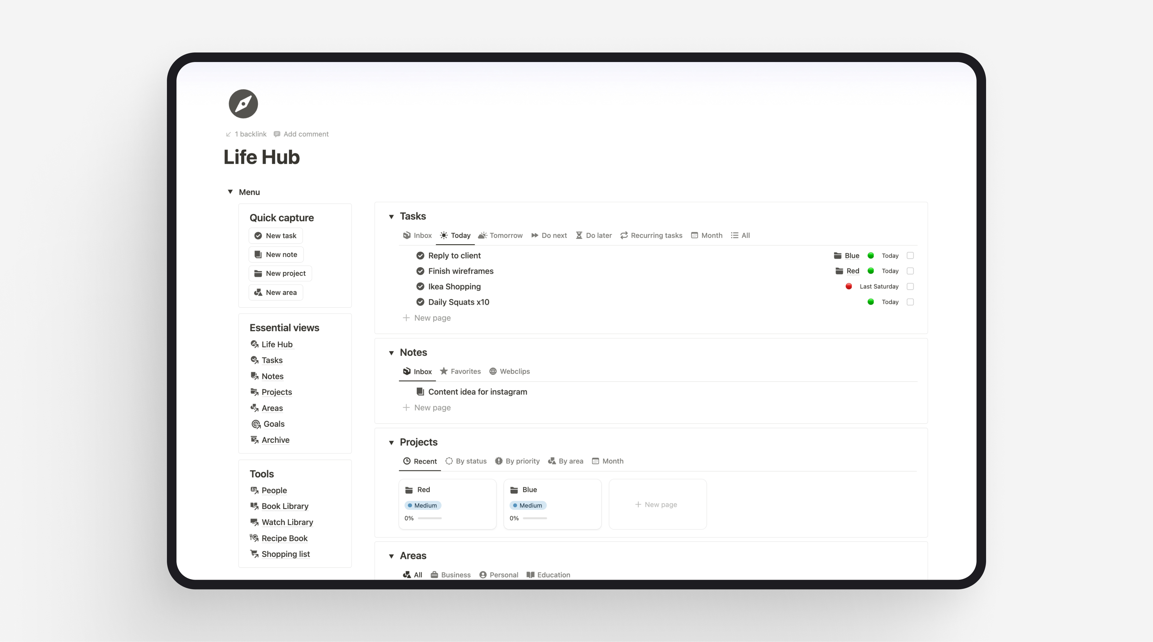 LifeHub Template Preview