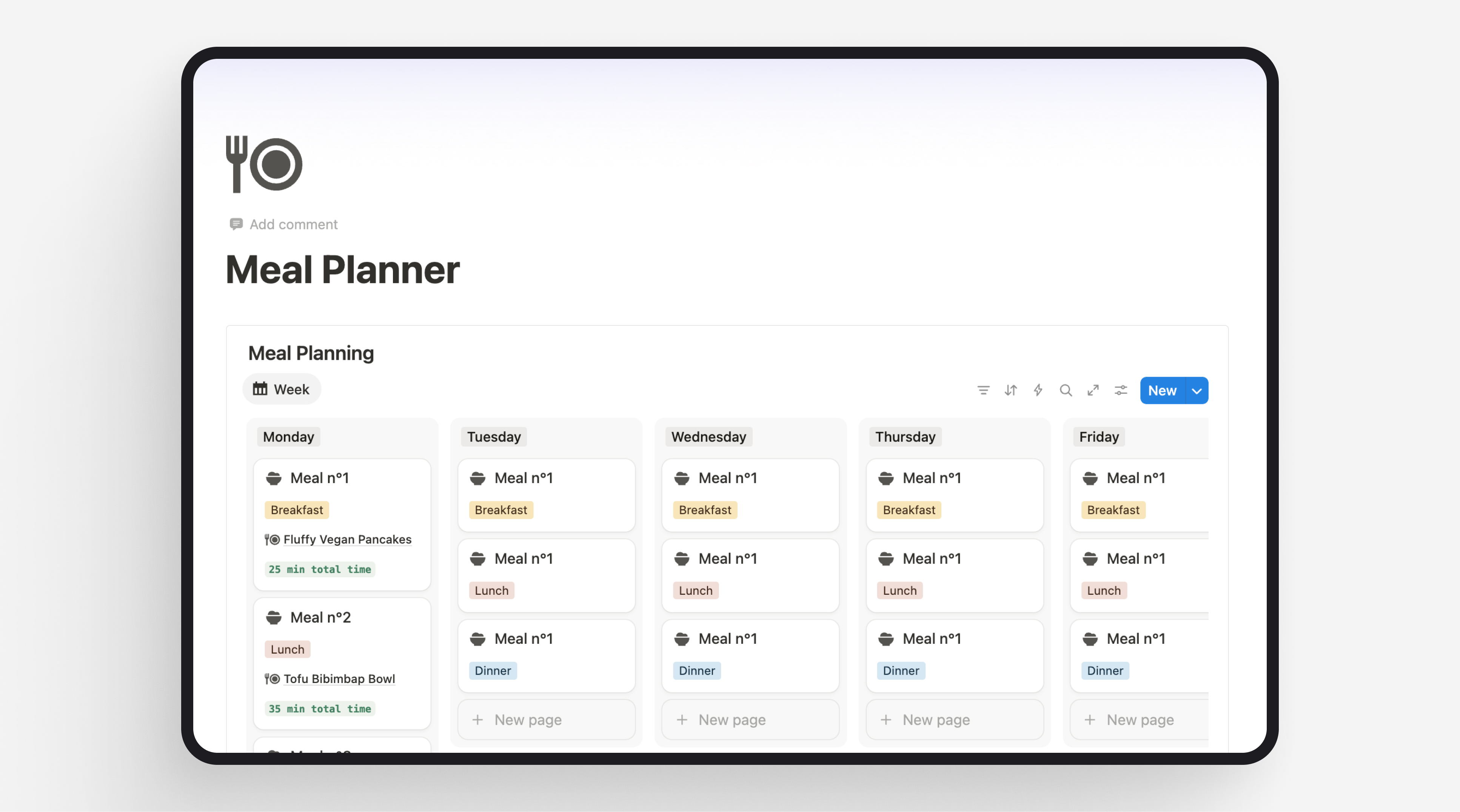 Meal Planner Template Preview
