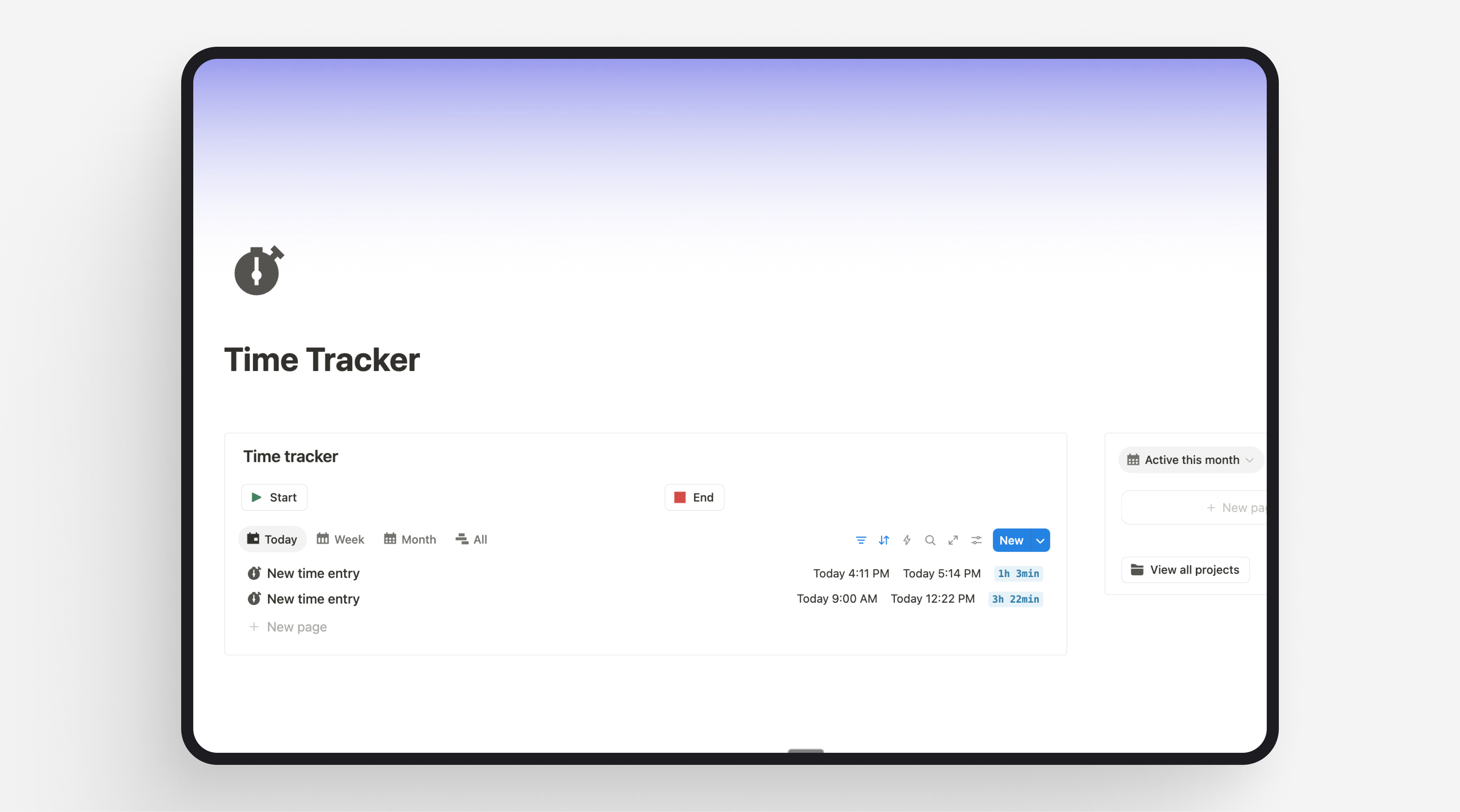 Time Tracker Template Preview
